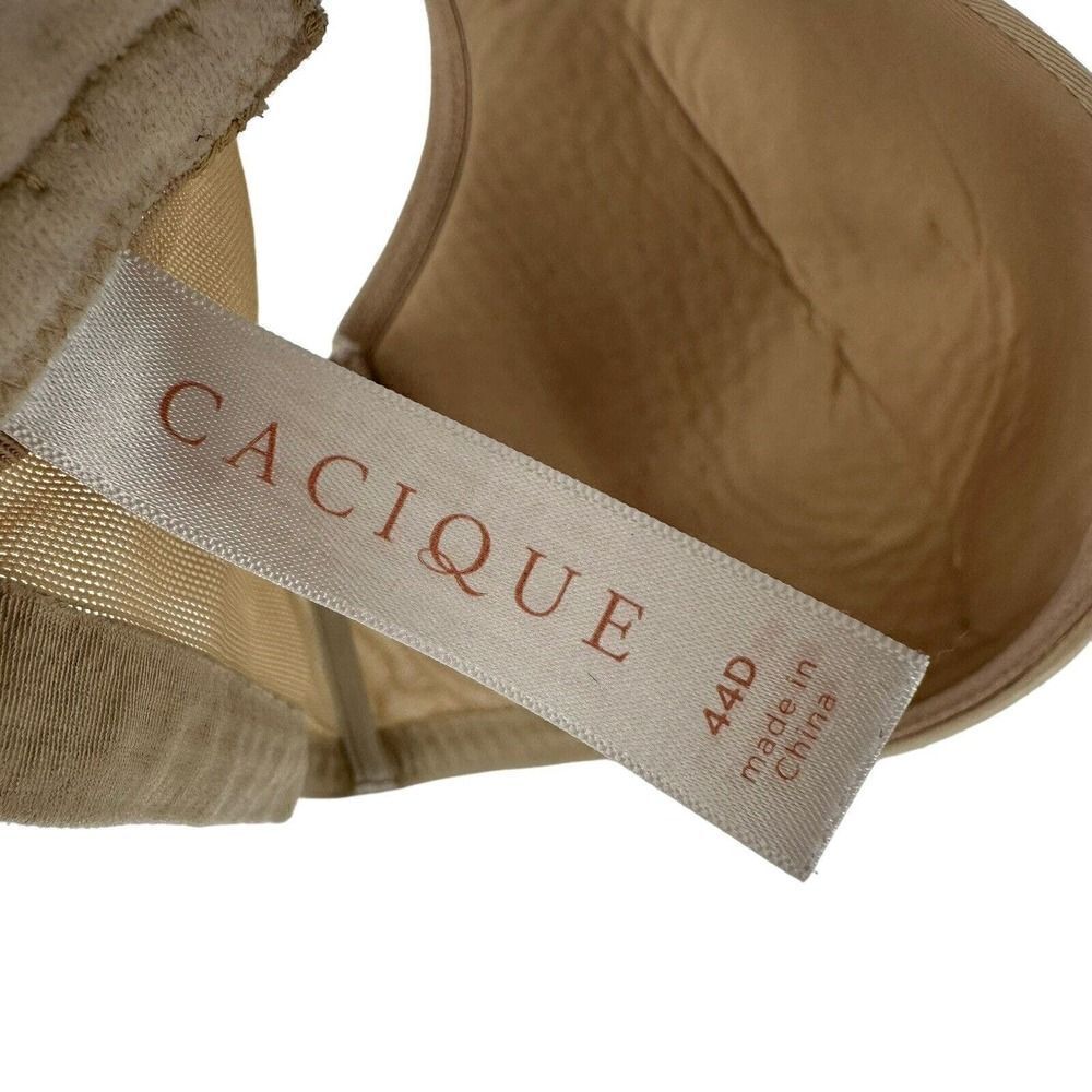 Cacique Bra 44D Lightly Lined Full Coverage Underwired Nude Beige Mesh Back Bra - Picture 10 of 11
